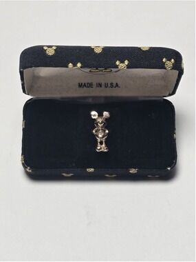 Vintage Mickey Co Colibri Mickey Mouse Gold Tone Tie Tack Lapel Pin Box USA